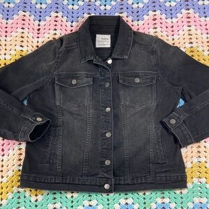 Women’s Sonoma Charcoal gray black jean Denim Jacket large l